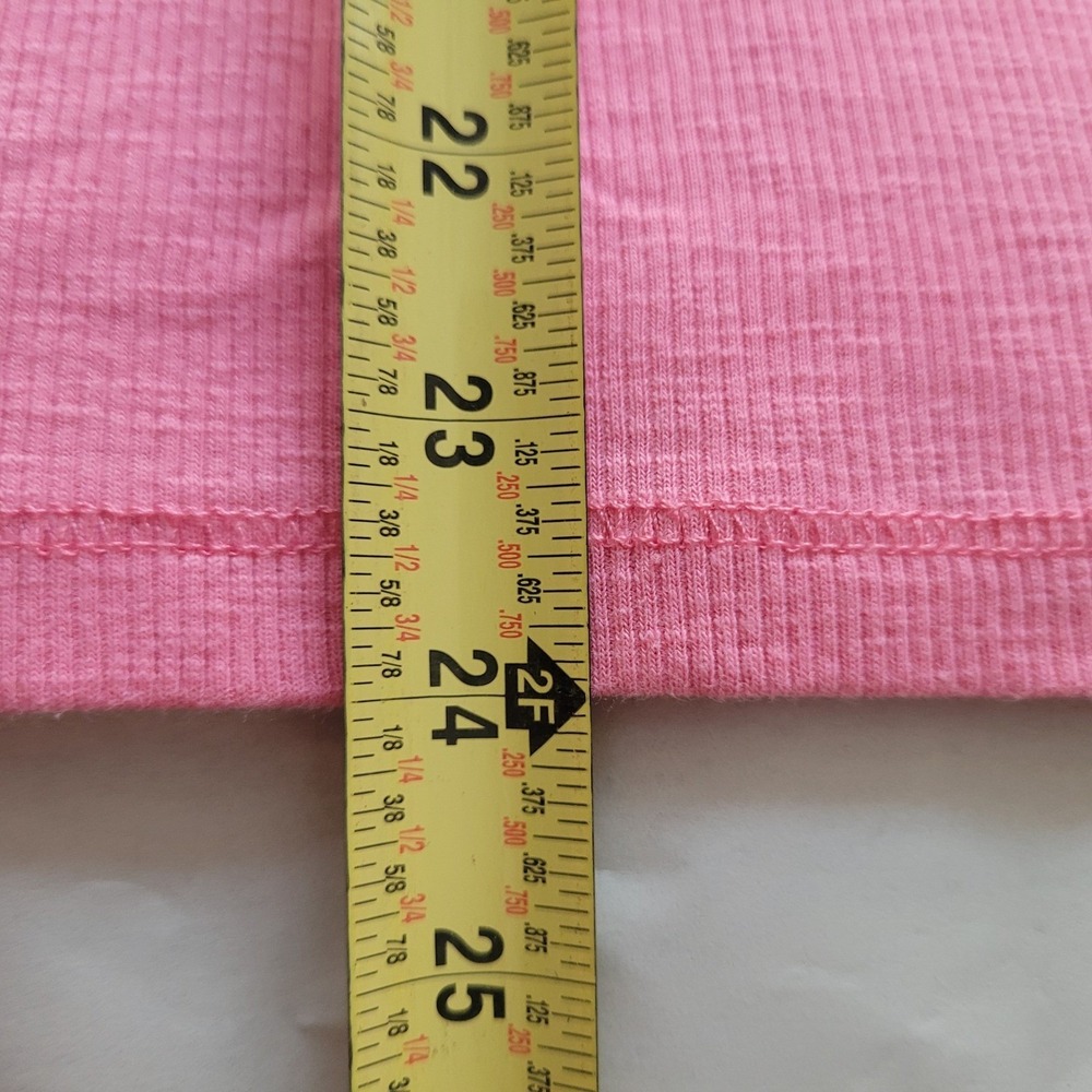 Aeropostale Logo Womens Pink Ribbed Henley Long Sleeve Graphic Top XS Y2K - Picture 5 of 6